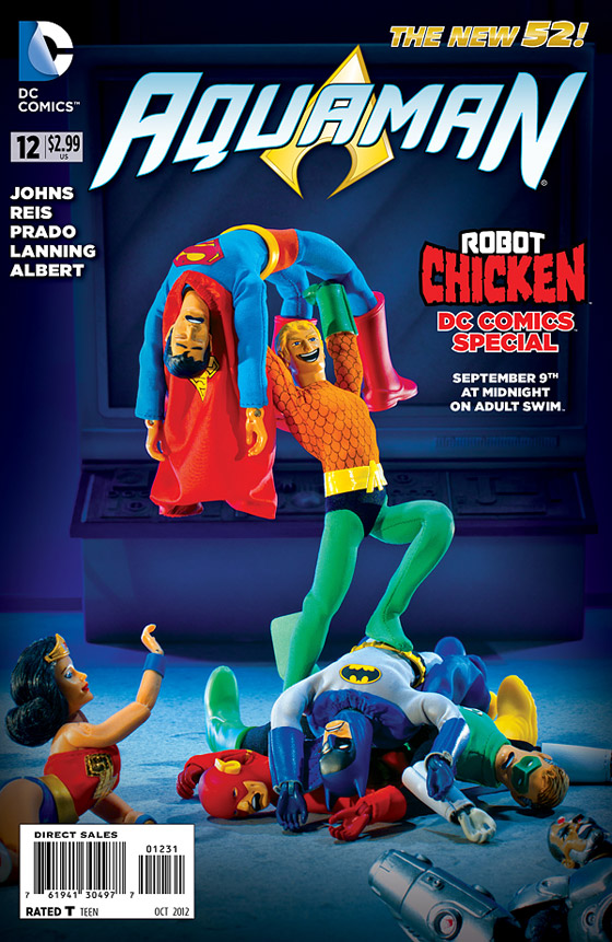 TV GUIDE reveals AQUAMAN #12’s ROBOT CHICKEN VARIANT COVER